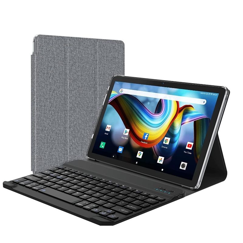 10.1 Inch octa core Android 11 Tablet PC 4+64GB 5G WiFi 4G GSM Tablet with Case 2 in 1 Tablet with Keyboard