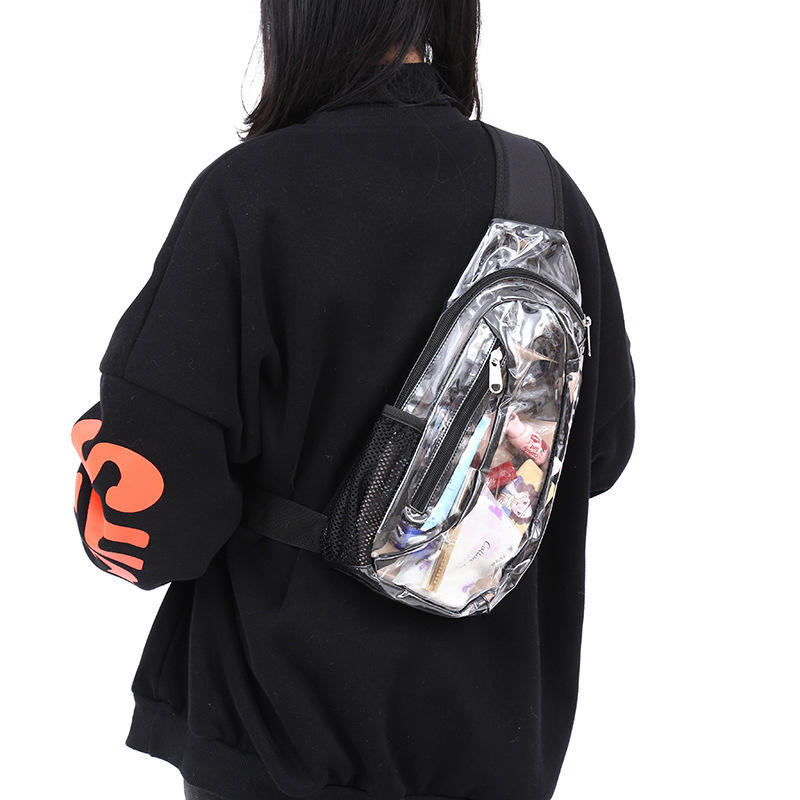 Travel Waterproof Chest Messenger Bag unisex Clear Sling backpack pvc Transparent shoulder crossbody bags for Women Men