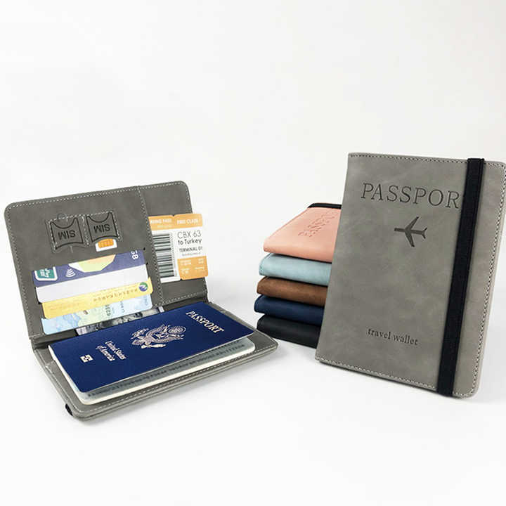 Passport Cover Sublimation Multifunction Travel Wallet Rfid Pu Leather Passport Holder