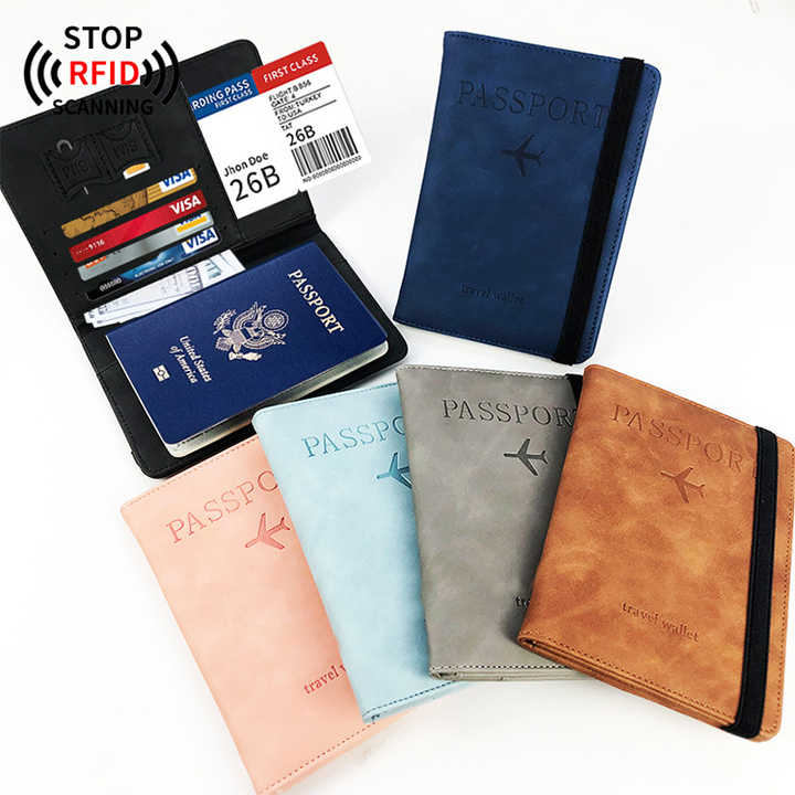 Passport Cover Sublimation Multifunction Travel Wallet Rfid Pu Leather Passport Holder