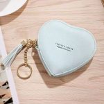 Leather keychain wallets cute heart-shaped coin bag women’s coin purse