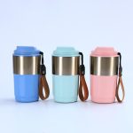 Outdoor fashion Portable stainless steel double wall thermo mug coffee with Rope