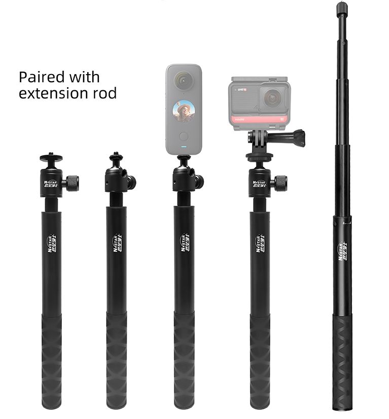 Insta360 2m /1.5m/1.1m Invisible Selfie Stick Pole Gimbal Head Aluminum Alloy for Insta360 Gopros Hero 11 and Other Cameras