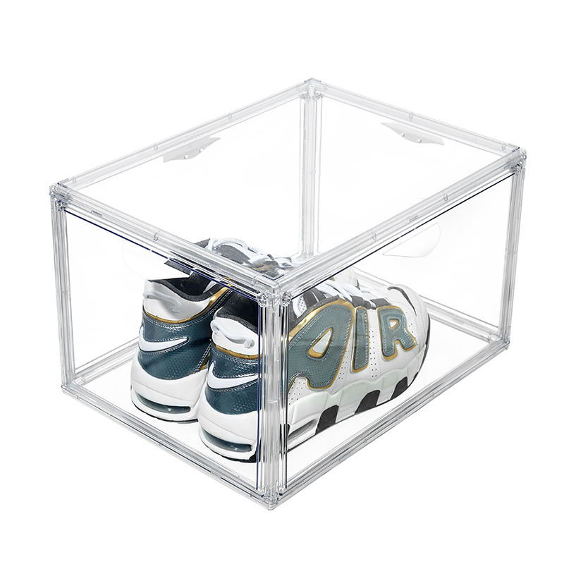 magnetic acrylic shoes case rack clear shoe box storage cabinet stackable organizers plastic transparent shoe storage box