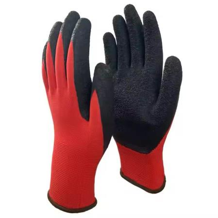 High Quality polyester Industrial construction latex coated garden Safety  work gloves