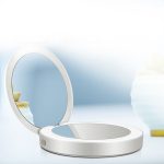 Mini Round Small Compact Makeup Pocket Mirror with LED Light Folding Mirror