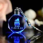 Engraved Colorful LED Crystal Key Chain Handmade Keychains