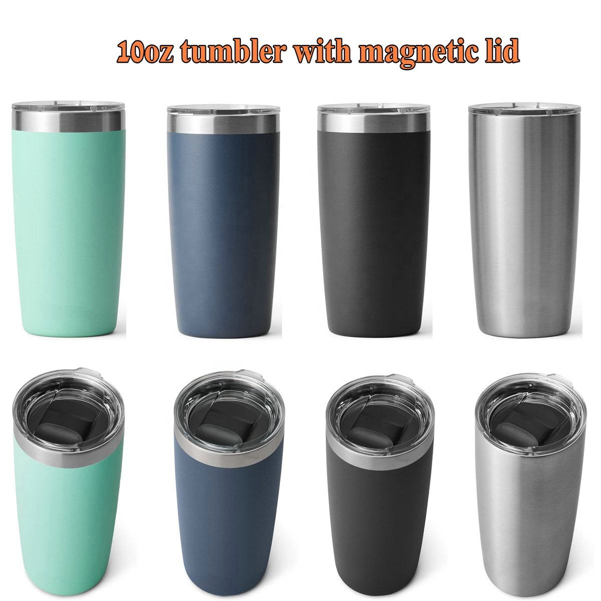 stainless steel insulated 10oz 20oz tumbler mug ramblers with magnetic MagSlider lid