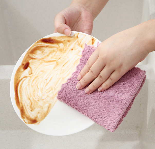 Kitchen towel set cleaning towel dishcloth absorbent non-stick oil rags pot dish washing cloth