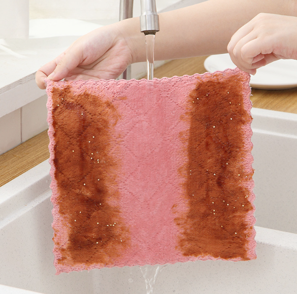 Kitchen towel set cleaning towel dishcloth absorbent non-stick oil rags pot dish washing cloth