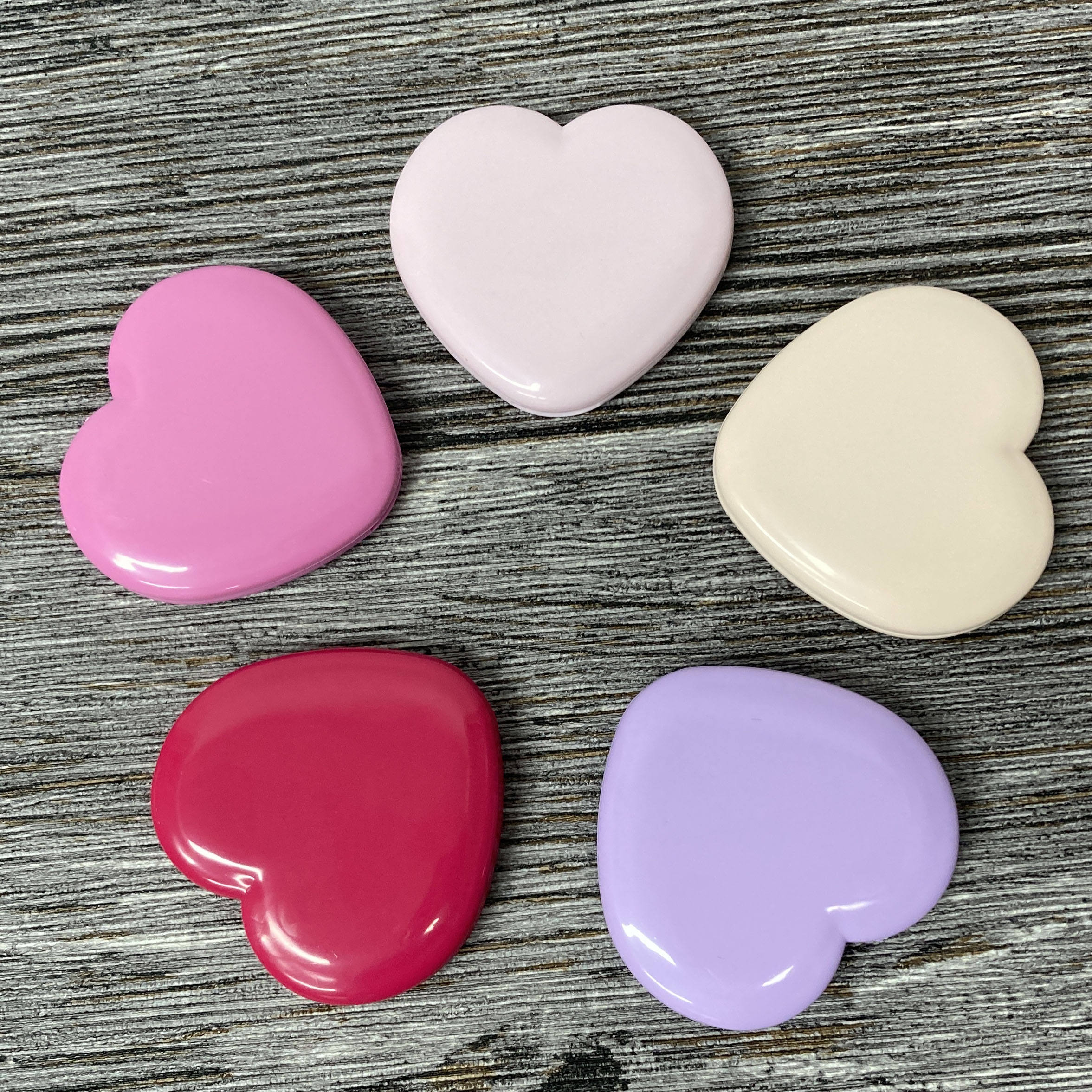 Heart shape 2-Sided Makeup Mirror in Stock, Private logo Portable Travel Makeup Mirror