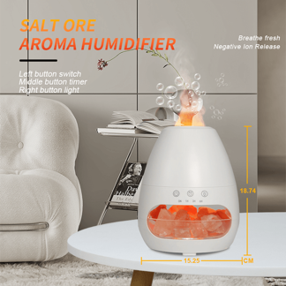 200ml Salt Stone Fire Flame Humidifier Aroma Diffuser Air Essential Oil Ultrasonic Humidifier