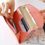 New Fashion passport wallet trifold vegan leather travel women wallet