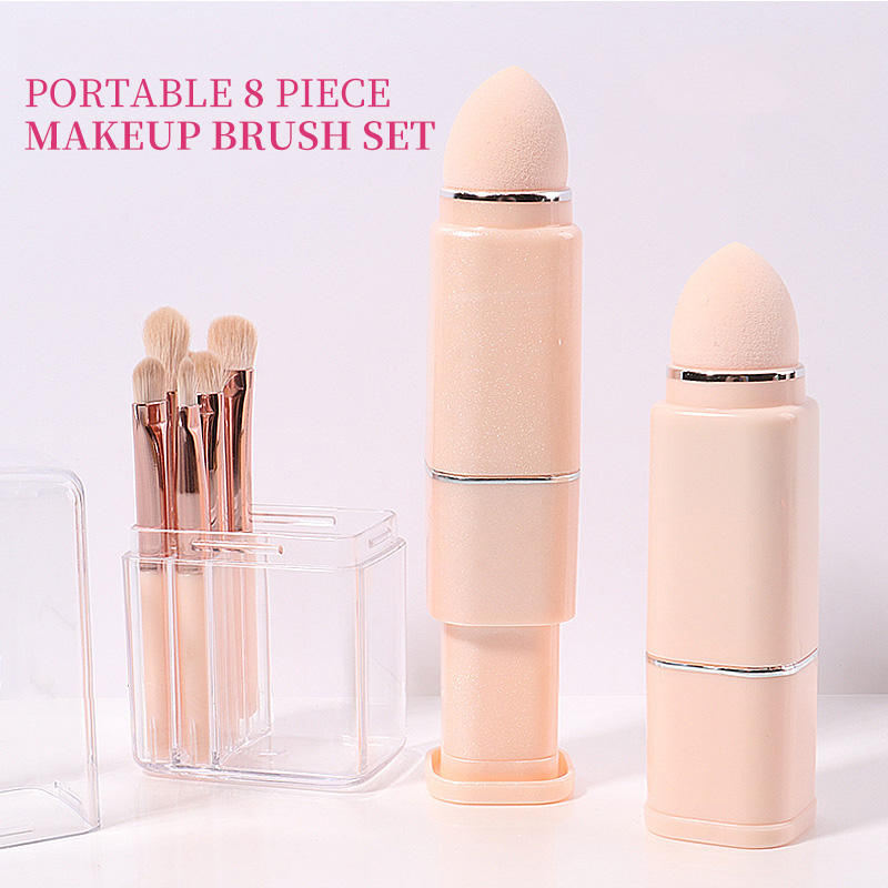 Luxury Complete 8 in 1 Custom Logo Makeup Foundation Brush set Wooden Brushes Makeup Set Brochas De Maquillaje Make Up Brush Set