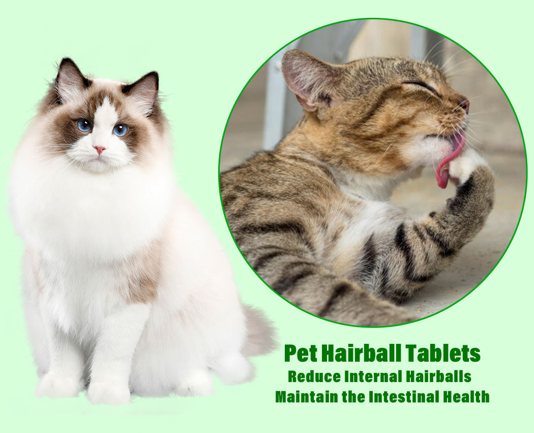 Cat Hairball Remover Tablets Digestive Aid Formulated Hairball Support Pure Ingredient Pet Supplement