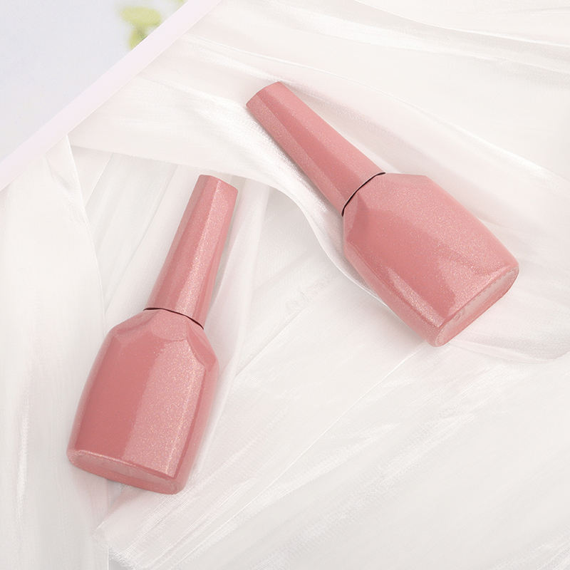 12ml simple pink glossy glass nail polish bottle