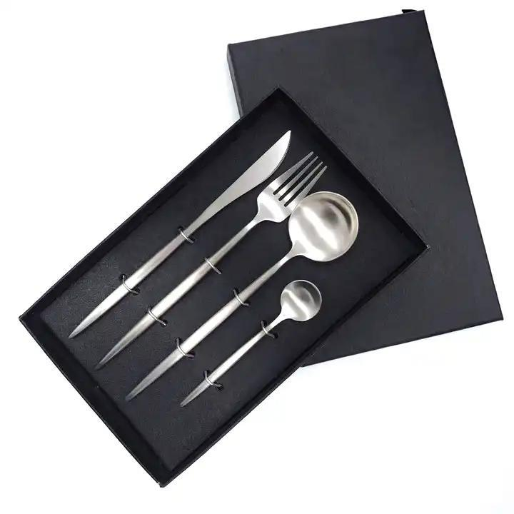 Stainless Steel Gold Flatware Set Silverware Fork Knife Spoon Wedding  Gold Cutlery Set