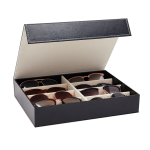 Glasses Storage Case 8 Slot PU Leather Sunglasses Case Organizer Eyewear Display Tray With Lid