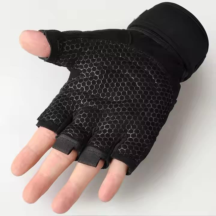 Fitness Breathable Ventilated Half Finger Weight Lifting  Exercise Sports Workout Racing Bicycle Cycling Gym Gloves Men