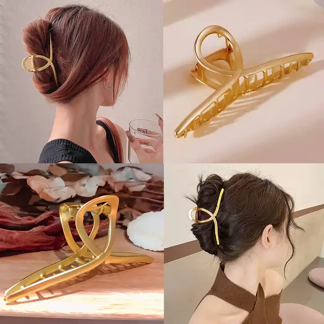 HC247C Custom alloy fashion Hair accessories big Nonslip gold hair clamps Large Metal Hair Claw Clips hairgrips for girls