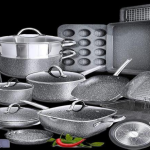 Luxury utensils set kitchen cookware pans cooking cookware sets aluminum  pot set granite nonstick