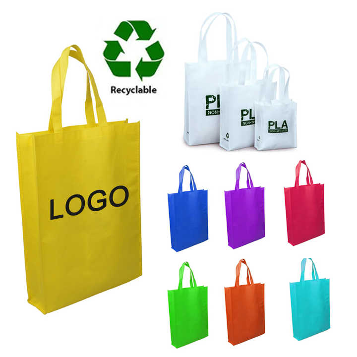 Eco Friendly Recycle Reusable Grocery PP Laminated Non Woven Fabric Tote Shopping Bags