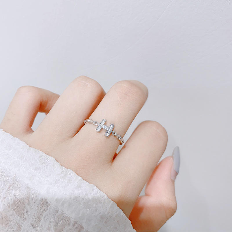 Sterling silver ring female Adjustable niche all simple female ring new wholesale couple ring custom send girlfriend