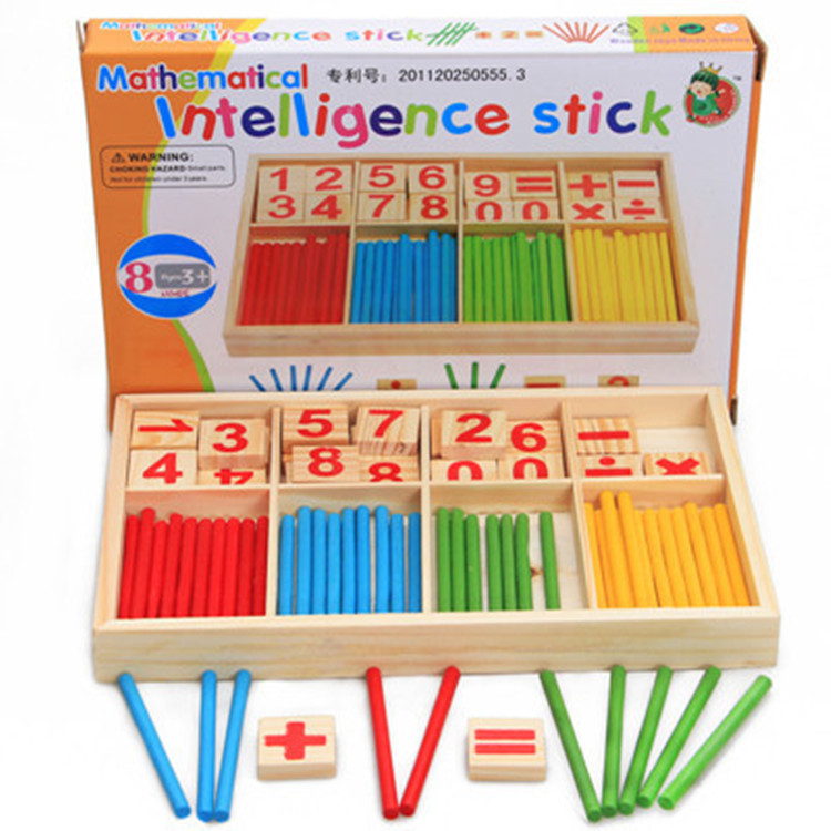 Education Wooden Toys Building Intelligence Blocks Montessori Mathematical Wooden Box Children Gift