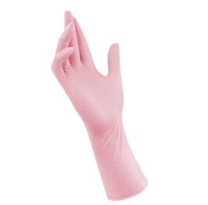 Pink 12 Inches Lengthen Disposable Dish Washing Cleaning Kitchen Nitrile Gloves for Housework