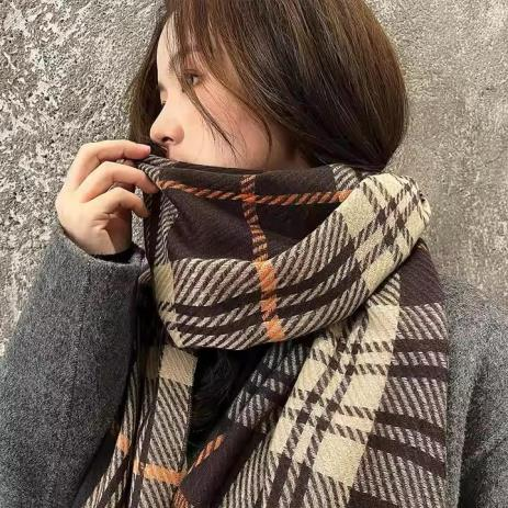 Luxury Winter Thick Warm Scarf Women Cashmere Shawl with  Tassel