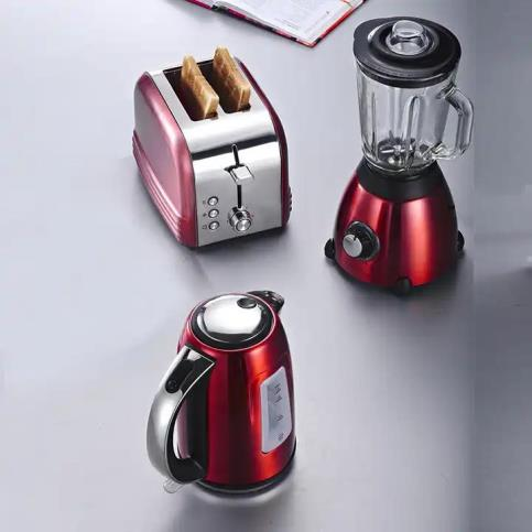 Breakfast Maker Set Steel Blender Stainless Steel Electric  Kettle And Toaster Set