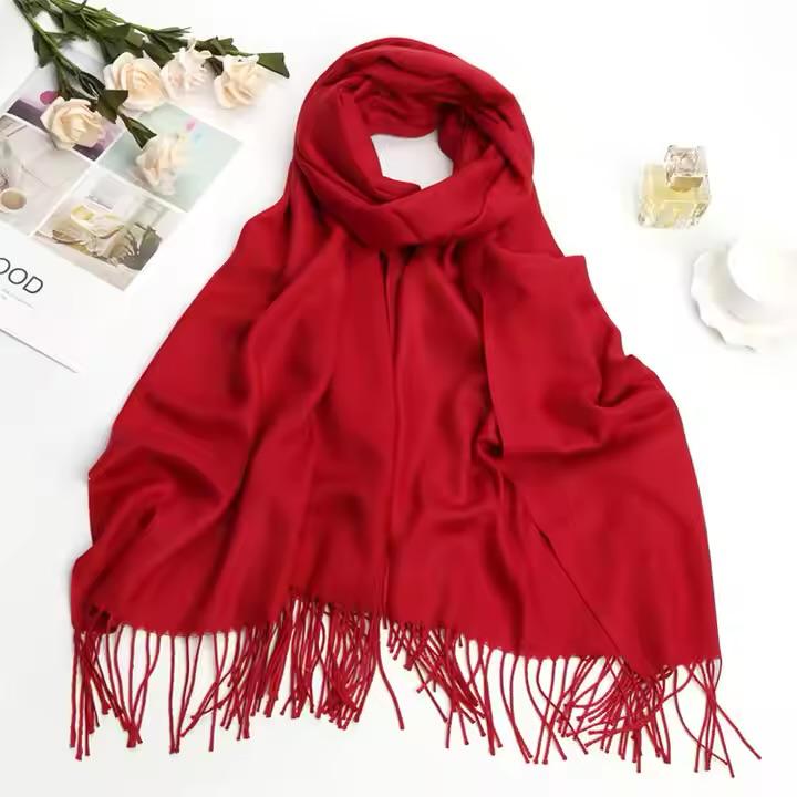 fashion custom logo women plain pashmina scarf cashmere