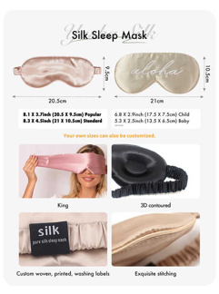 Silk Sleep Eye Cover Mulberry Silk Eyemask Sleeping Set Night Mulberry 100% Silk Eye Mask