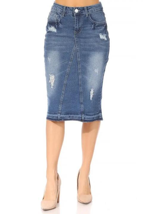 Summer Denim Skirt Wholesale Middle-Length Pencil Skirt Women Fashion  Casual Denim Skirts For Women