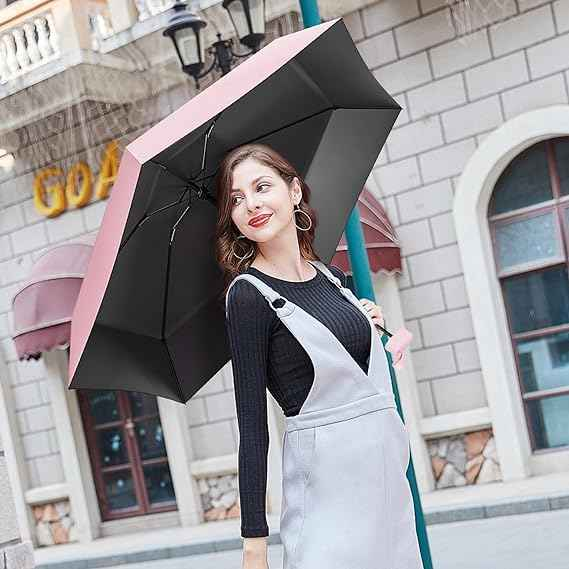 19 Inch 6k Uv Protection Capsule Pocket Portable With Custom Case 6 Folding Umbrella Travel Umbrella