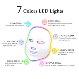 Anti-aging 7 Colors light therapy LED face masks