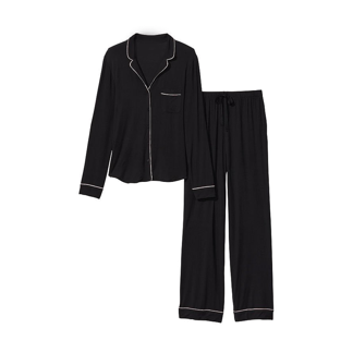 Women Pajamas Black Viscose Cotton Women's Sleepwear