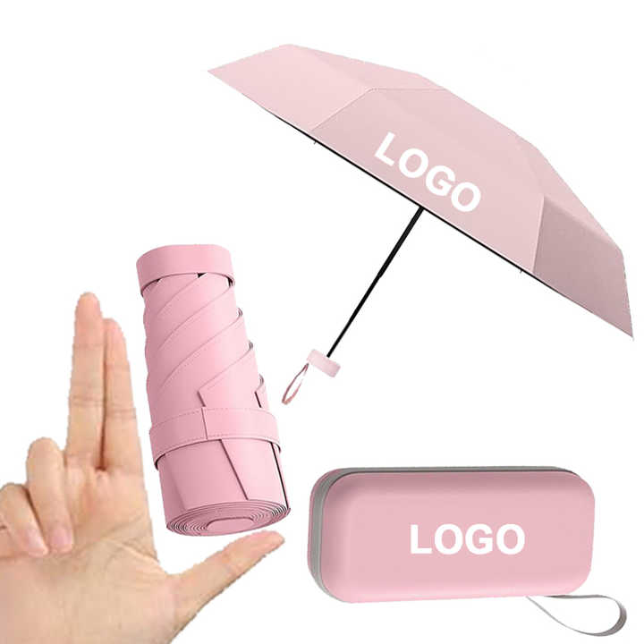 19 Inch 6k Uv Protection Capsule Pocket Portable With Custom Case 6 Folding Umbrella Travel Umbrella