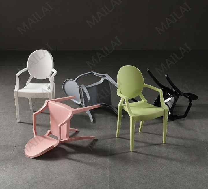 Kids Birthday Party Chair Plastic Ghost Pink Chair For Children Colorful Chairs With Armrest Events Furniture