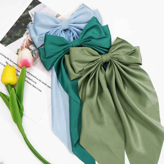 Big Size Hair Bow Ties Hair Clips Texture Satin Bow Hairpin Girl Hair Accessories For Women Summer Bowknot Hairpins