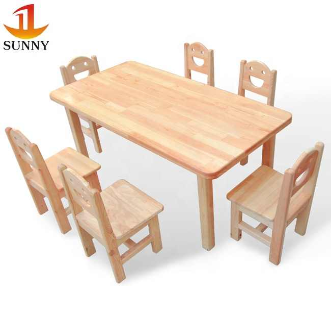 Child solid wood kids desk chairs for kindergarten using