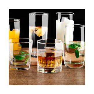 Round Transparent Glass Water Cups Drinking Juice Beer Wine Highball Glasses Cups for Wedding Restaurant Glassware