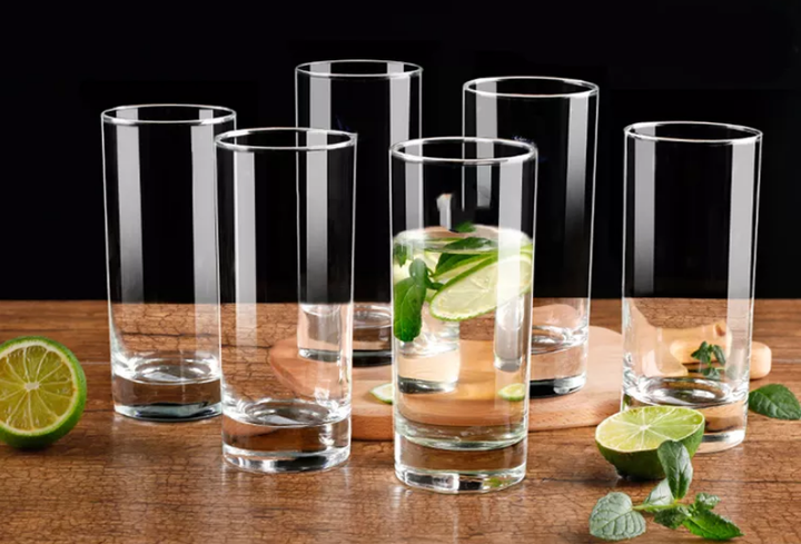 Round Transparent Glass Water Cups Drinking Juice Beer Wine Highball Glasses Cups for Wedding Restaurant Glassware