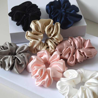 Pure Silk Charmeuse Scrunchy Regular Silk Scrunchies For Hair Scrunchies Silk For Women Soft Hair Care