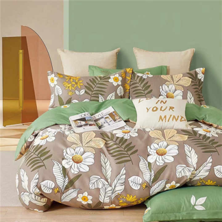 Floral Print Brushed Home Bedding Set Simple Fresh Comfortable Duvet Cover Set with Sheet Comforter Covers Pillowcases Bed Linen