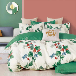 Floral Print Brushed Home Bedding Set Simple Fresh Comfortable Duvet Cover Set with Sheet Comforter Covers Pillowcases Bed Linen