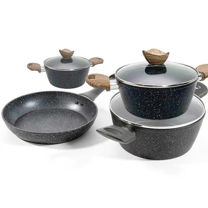 Kitchenware Granite Sauce Pan and Pot Cookware Casseroles Set Non Stick Cooking Pots Set Casserole