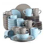 Home Restaurant Stoneware Tableware Set Family Ceramic Tableware Embossed Dinner