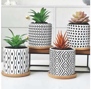 Ceramic Boho style flower plant pots Eco-friendly porcelain pots for plants Indoor outdoor Home Decor