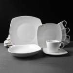 Ceramic Dishes & Plates porcelain dinner luxury white square dishes set plate dinnerware